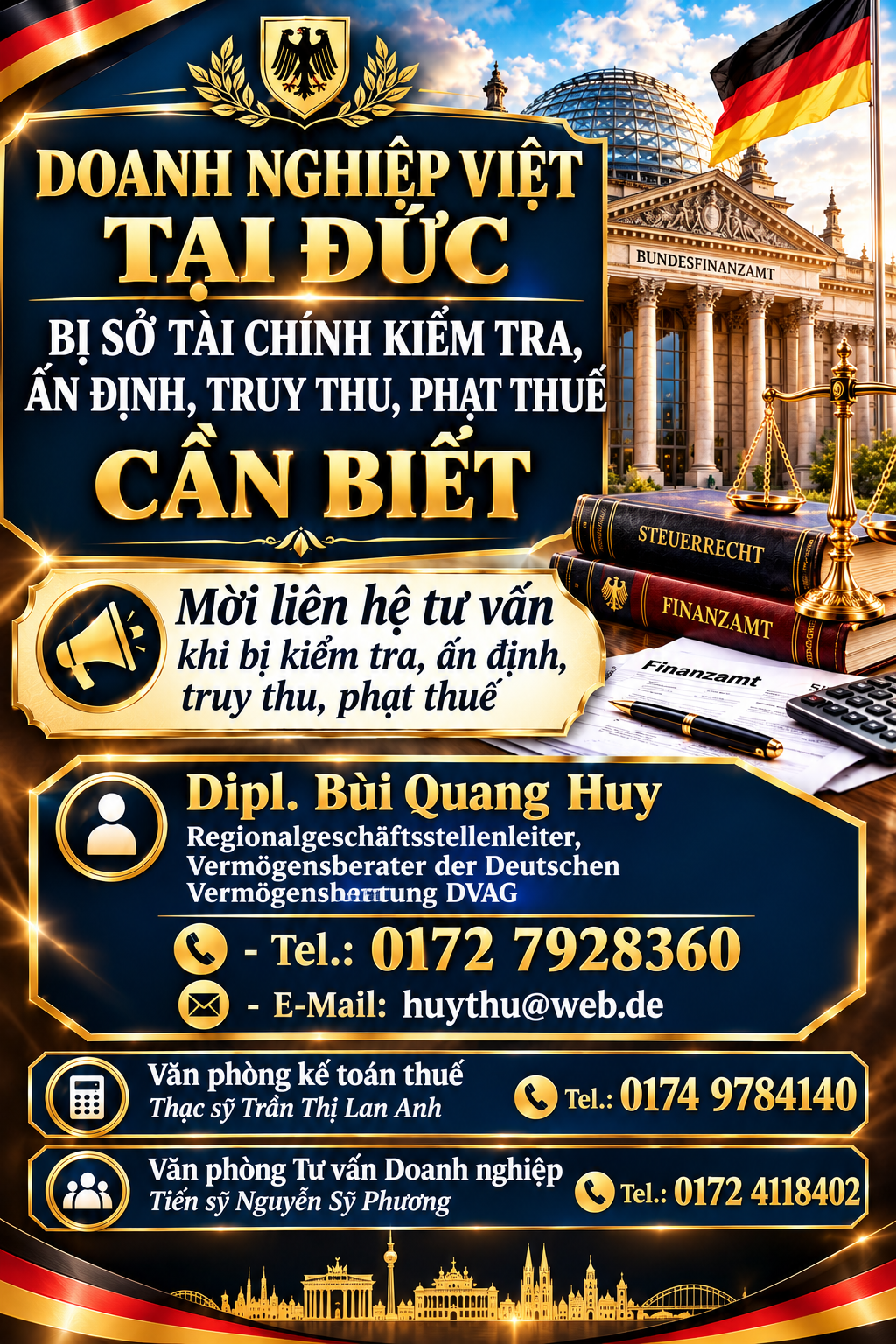DOANH NGHIỆP VIỆT TẠI ĐỨC ĐANG BỊ SỞ TÀI CHÍNH KIỂM TRA, ẤN ĐỊNH, TRUY THU, PHẠT THUẾ CẦN BIẾT